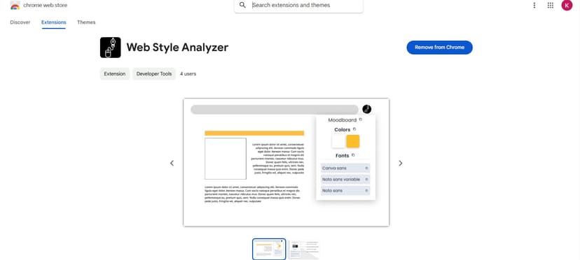 Published in Chrome web store